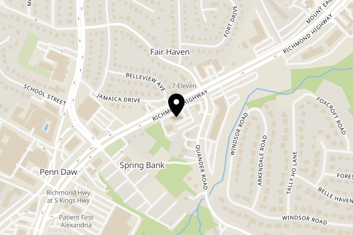 Map showing the location of El Paso Mexican Restaurant Alexandria - Richmond Hwy on 6151 Richmond Hwy in Alexandria
